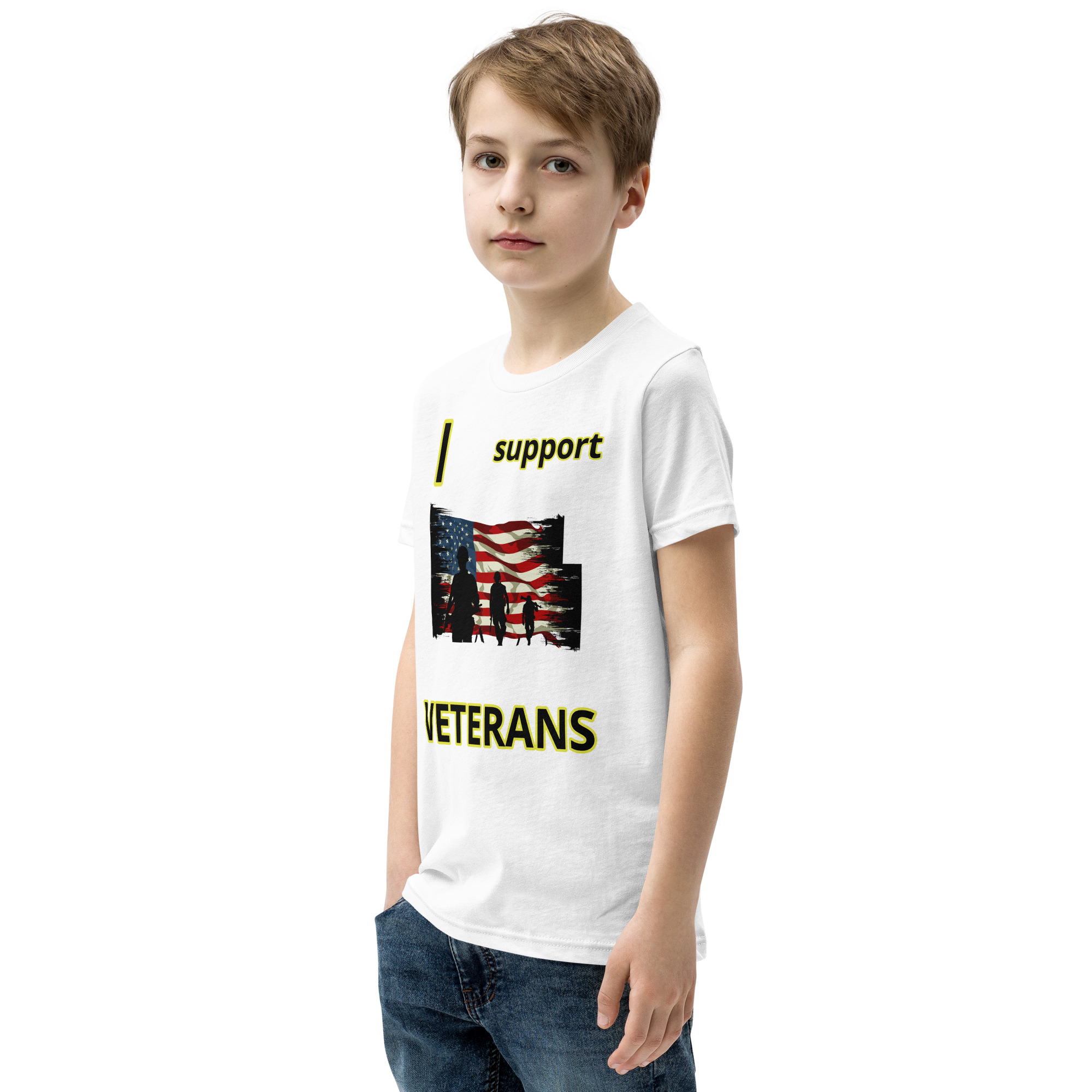 I support VETERANS TOO SIKS Youth Short Sleeve T-Shirt - Image 43