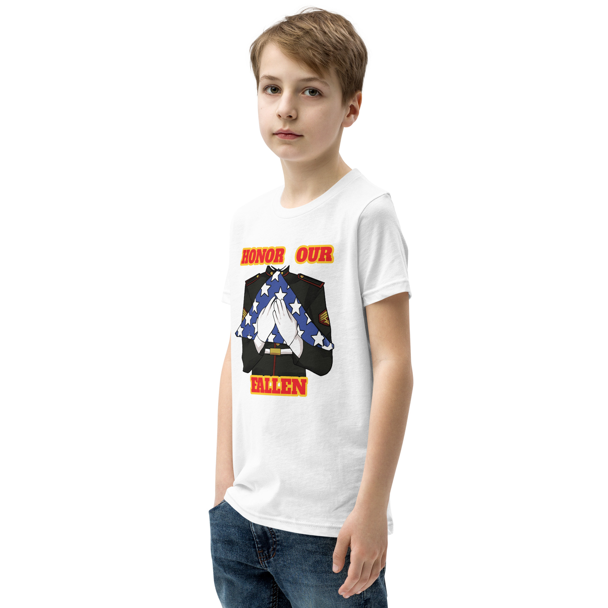 I SUPPORT VETERANS TOO SIKS Youth Short Sleeve T-Shirt - Image 59