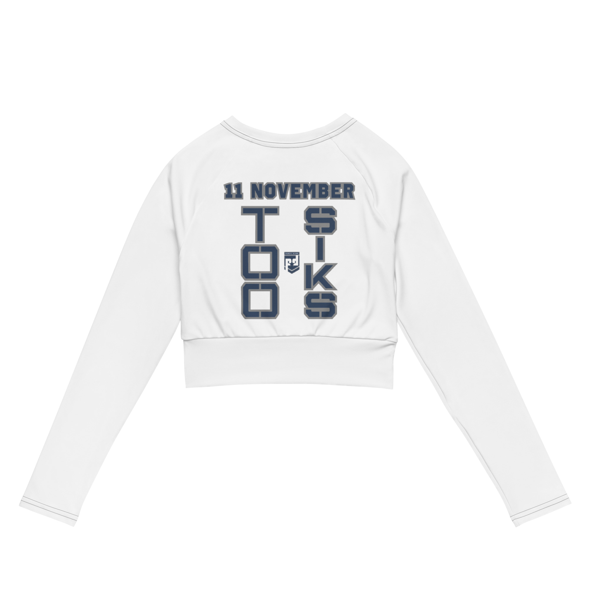 I AM A VETERAN TOO SIKS Recycled Long-Sleeve Crop Top - Image 2