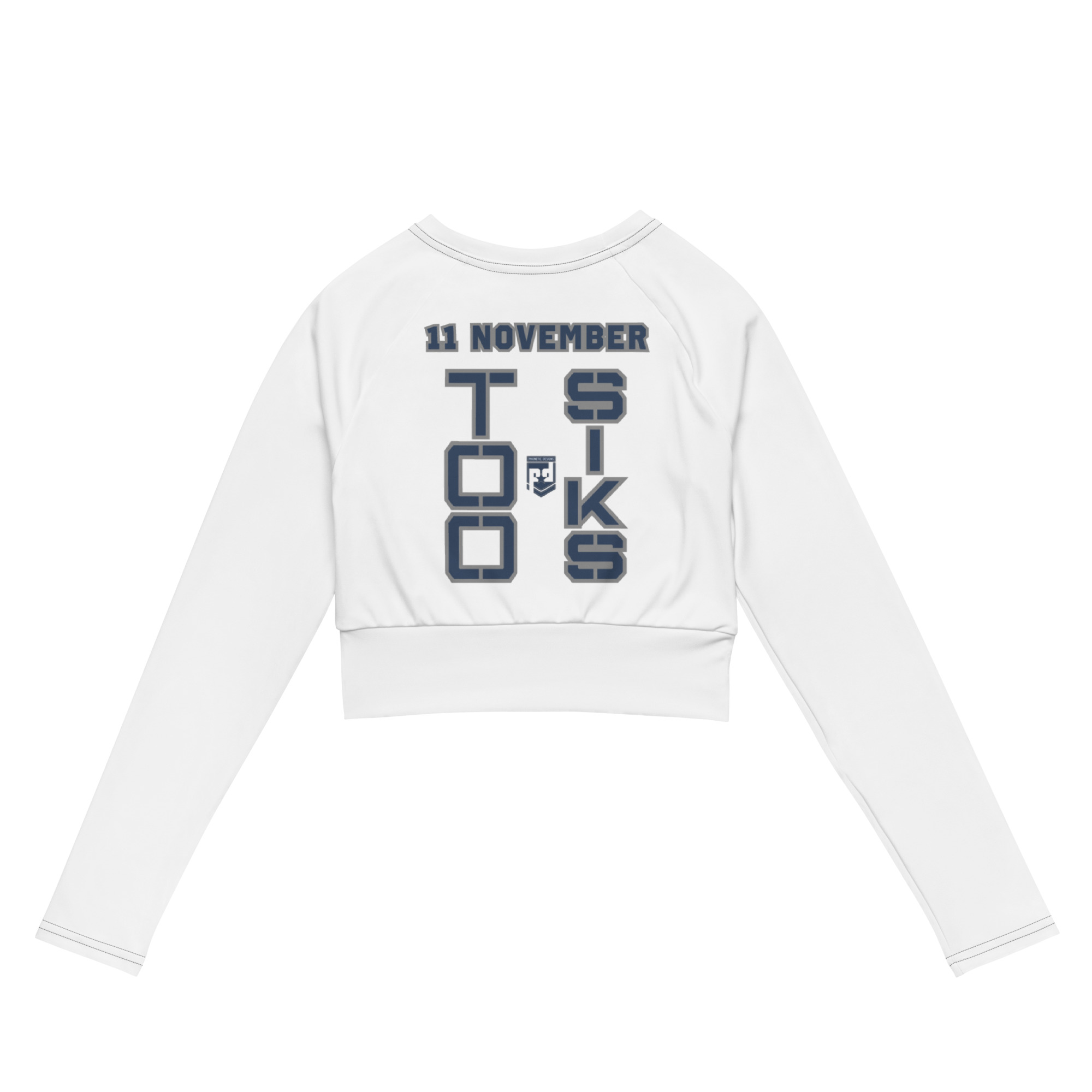 I AM A VETERAN TOO SIKS Recycled Long-Sleeve Crop Top - Image 2