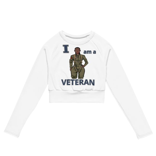 I AM A VETERAN TOO SIKS Recycled Long-Sleeve Crop Top
