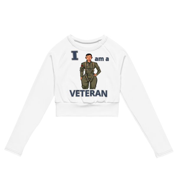 I AM A VETERAN TOO SIKS Recycled Long-Sleeve Crop Top